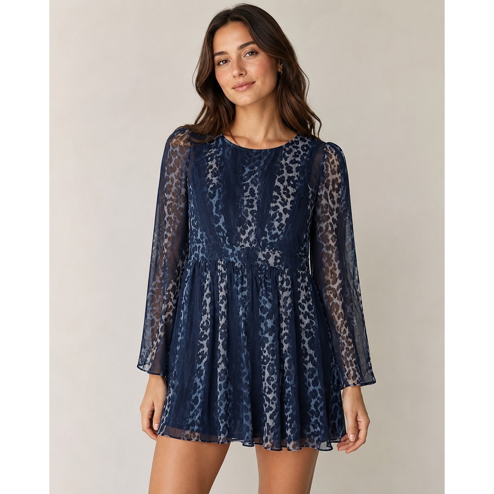 Dark Romantic Silk Babydollโ Dress Line & Dot Small